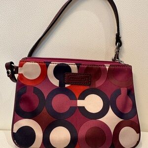 EUC Classic Coach Signature Multicolor Wristlet